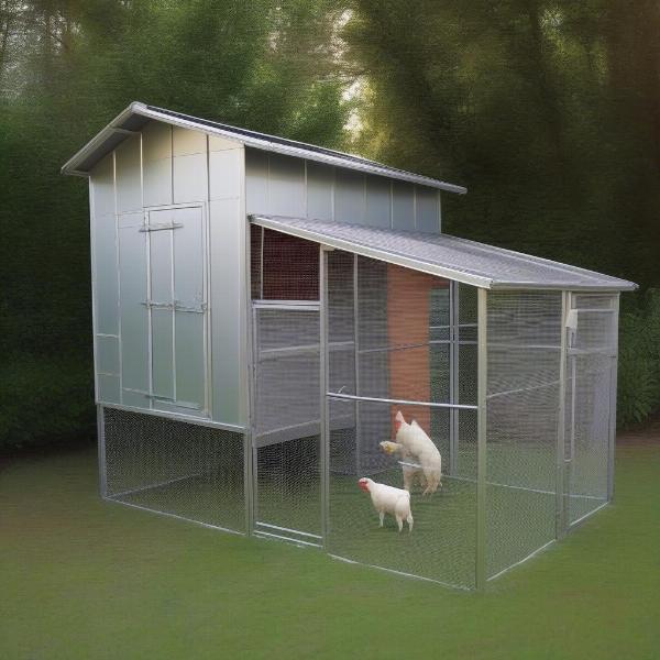 Secure chicken coop with attached dog run