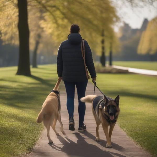 Seeing eye dog and handler partnership