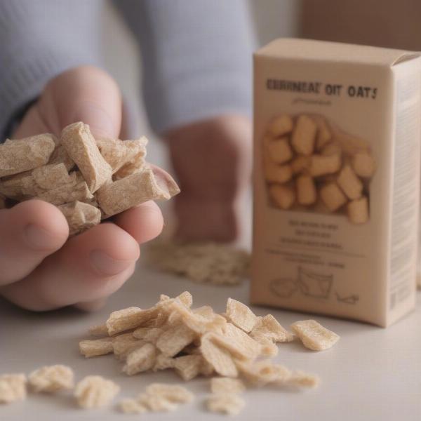 Choosing the right oat chew based on size and ingredients.