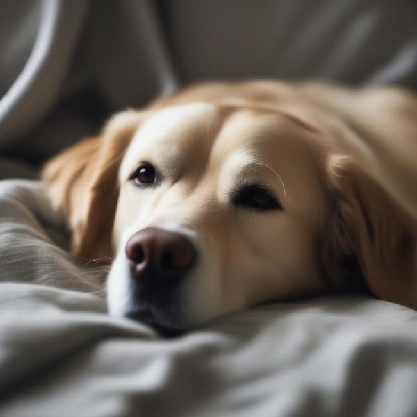 Senior Dog Enjoying Electric Blanket