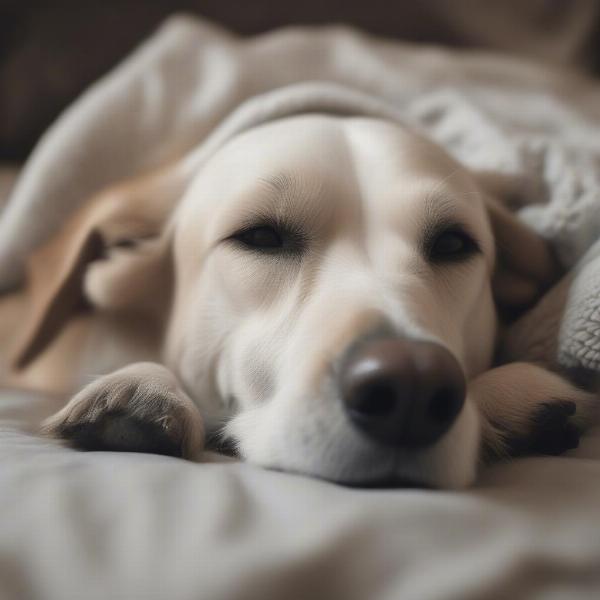 Senior Dog Resting Comfortably