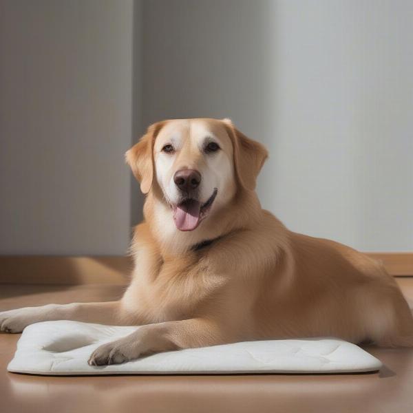 Senior Dog Resting Near an Inco Pad