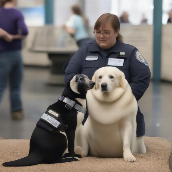 Service dog at the zoo