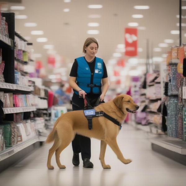 Service dog accompanying a shopper in Kohl's