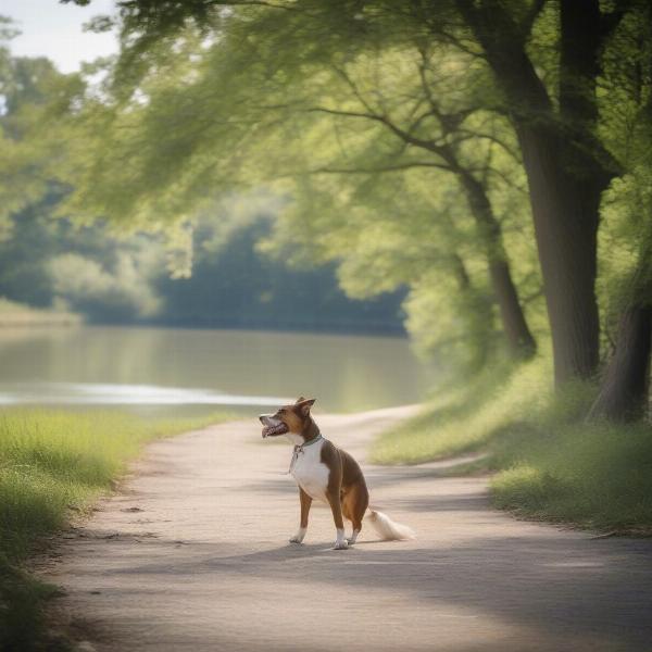 Dog enjoying Shelby Bottoms Greenway