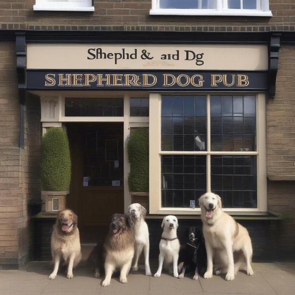 The Shepherd and Dog pub in Romford, welcoming dogs and their owners.