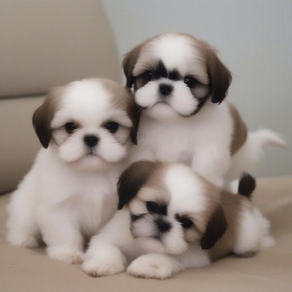 Shih Tzu puppies playing