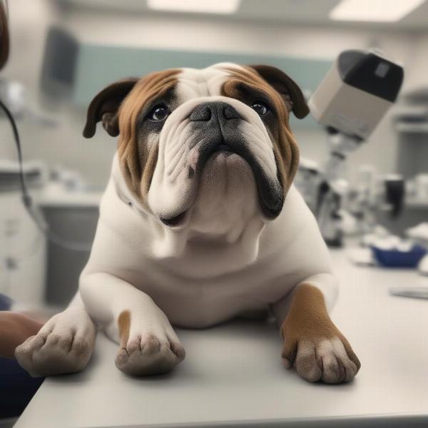 Shorty Bull Dog at the Vet