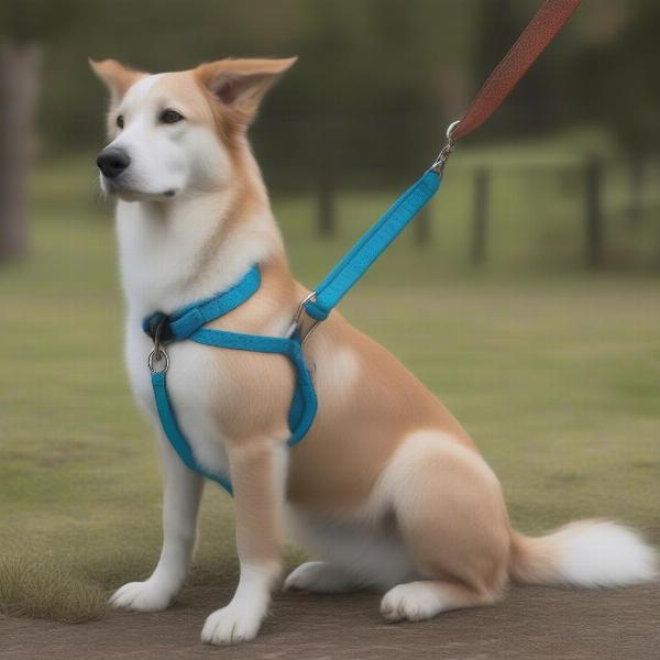 Dog wearing a slip leash