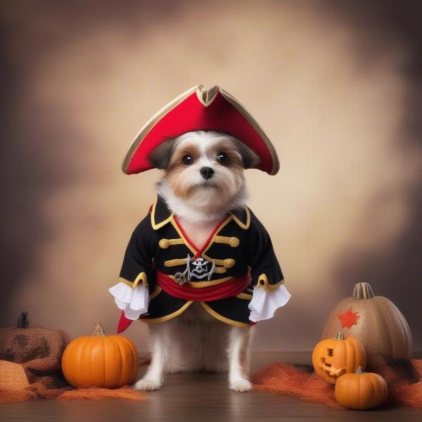 Small dog in Halloween costume