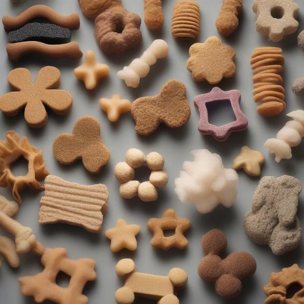 Assortment of small dog treats for fresh breath