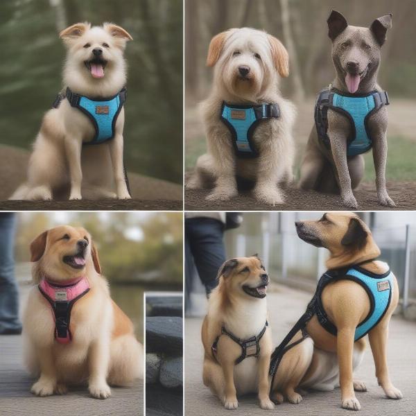 Sotnos harnesses on different dog breeds.