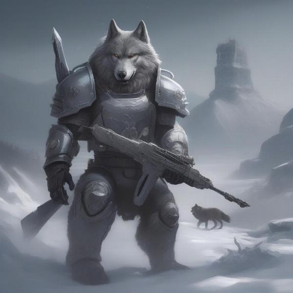 Space Wolf with Fenrisian Wolf