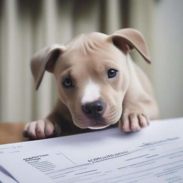 Staffy Puppy with Adoption Papers