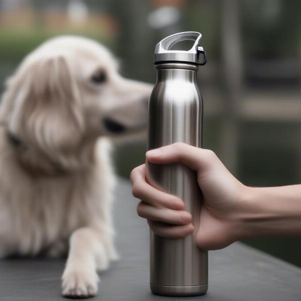 Durable stainless steel dog water bottle