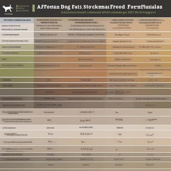 Stockman Dog Food Nutritional Chart