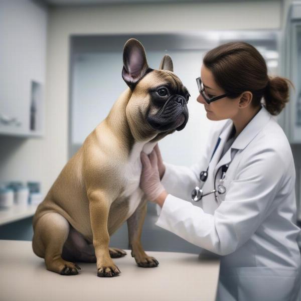 Stocky Dog Receiving Veterinary Care