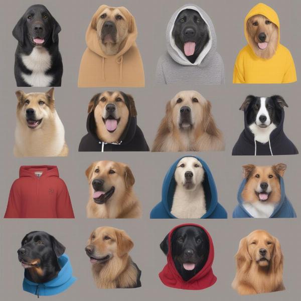 Large Dogs Wearing Fashionable Hoodies