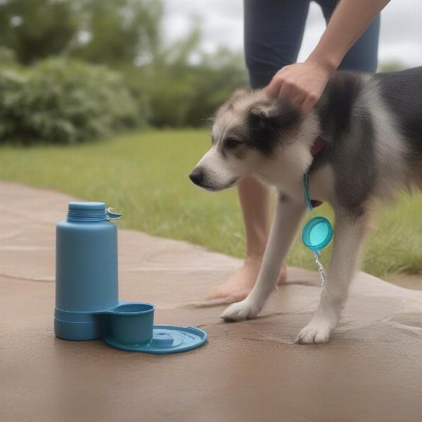 Using a travel water bottle for your pet