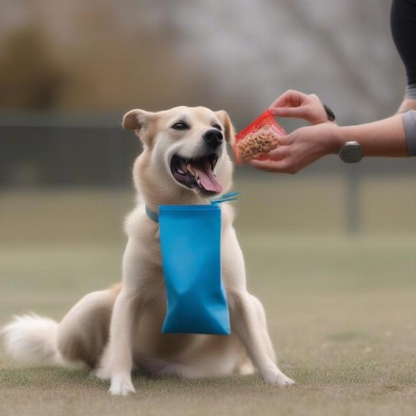 Using a treat bag effectively during dog training