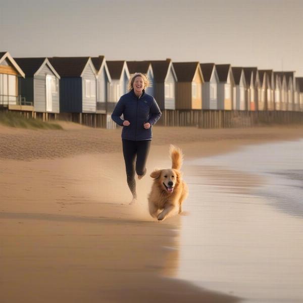 Dog Enjoying Aldeburgh Beach