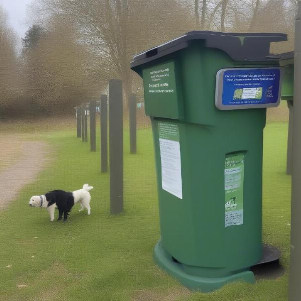 Dog waste bins at Sumners Pond Dog Meadow