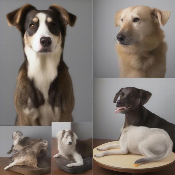 Steps in the dog taxidermy process