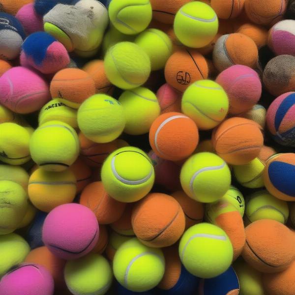 Tennis balls for dogs of different sizes and colors