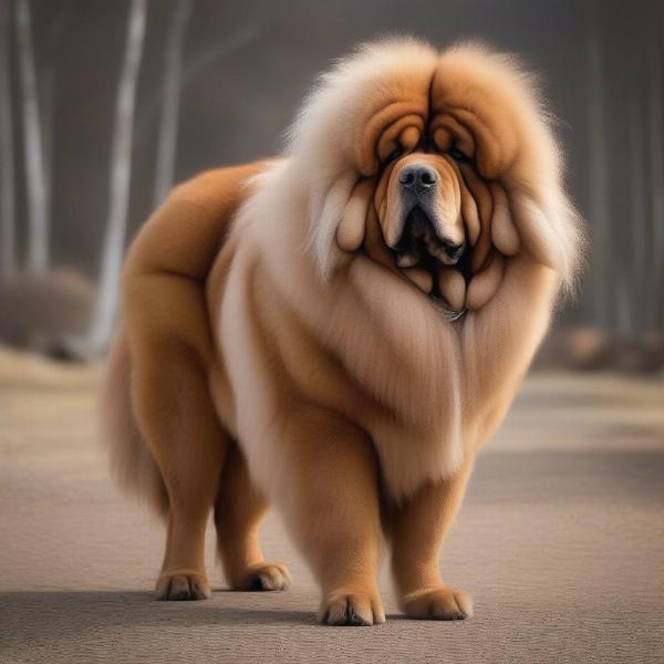 Tibetan Mastiff with Impressive Mane