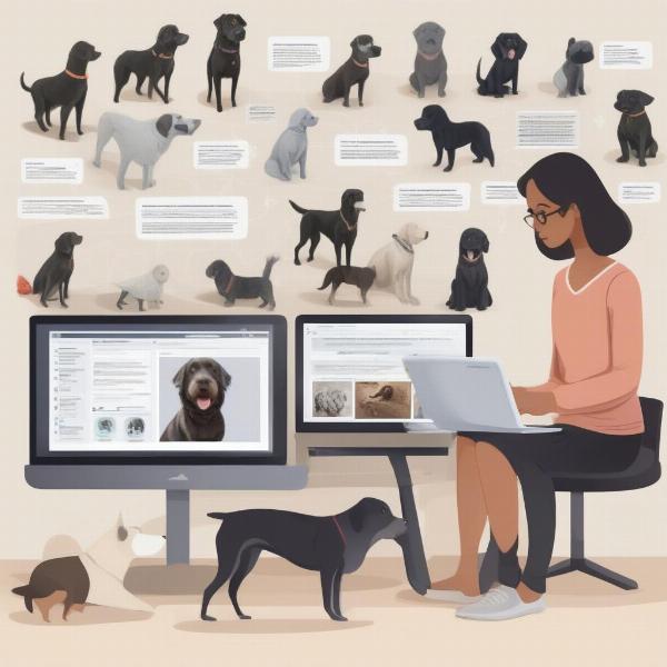 Searching for a black dog online