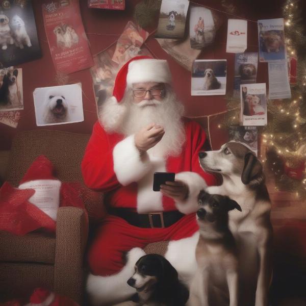 Finding the perfect spot for dog photos with Santa