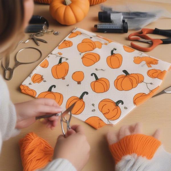 DIY pumpkin pattern accessories for dogs