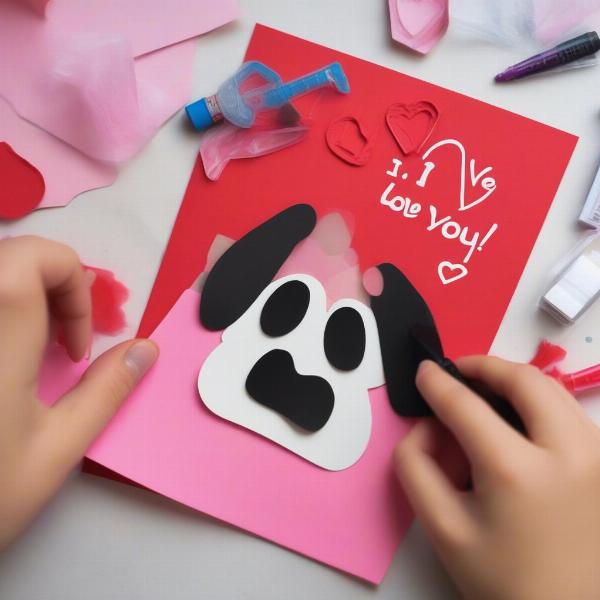 Creating a DIY Valentine's Day card for your dog