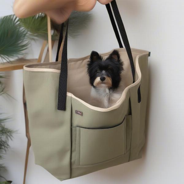 Durable canvas dog tote bag