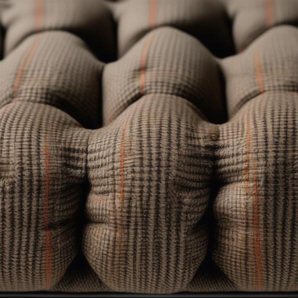 Close up of a tweed dog bed showing the texture and weave