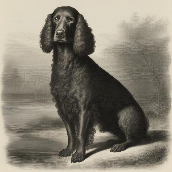 Historical Illustration of a Tweed Water Spaniel