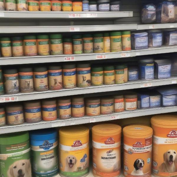 Different types of dog food powder