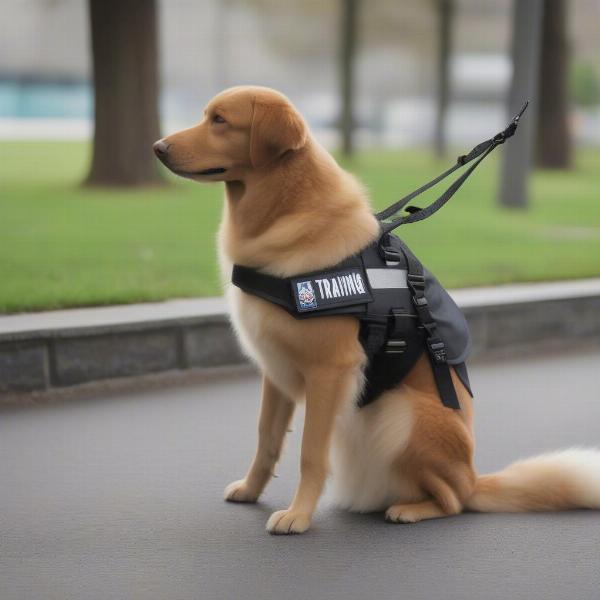 Various in training vests for dogs