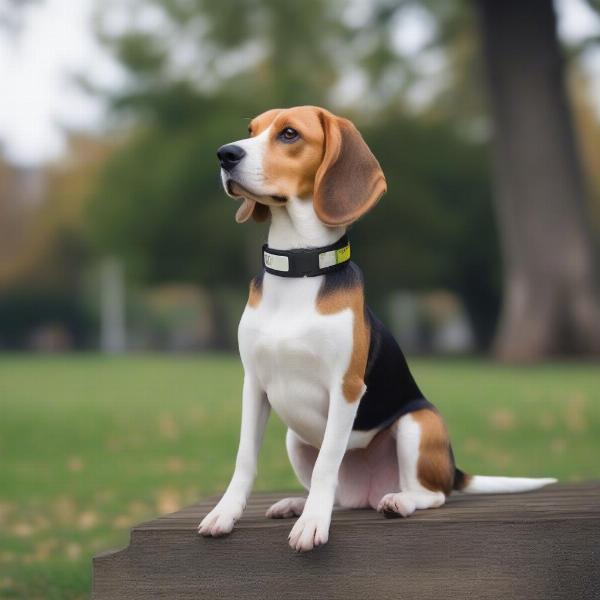 Dog Wearing Ultrasonic Bark Collar