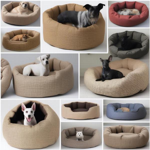 Different styles and sizes of hessian dog beds