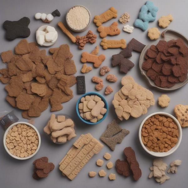 Variety of pug dog treats