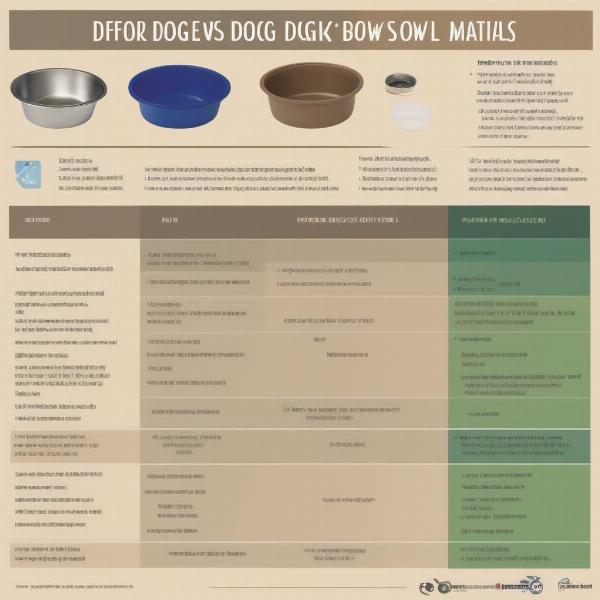 Various dog bowls comparison