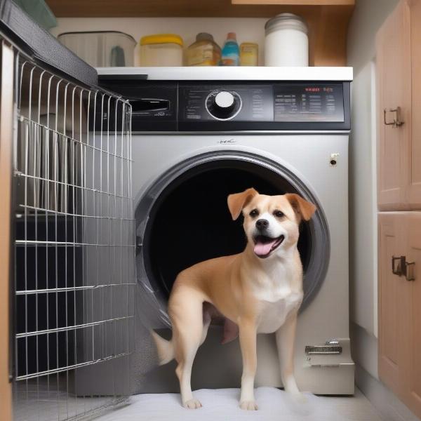 Cleaning dog kennel liner