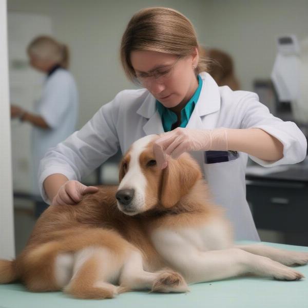 Veterinarian Examining Dog