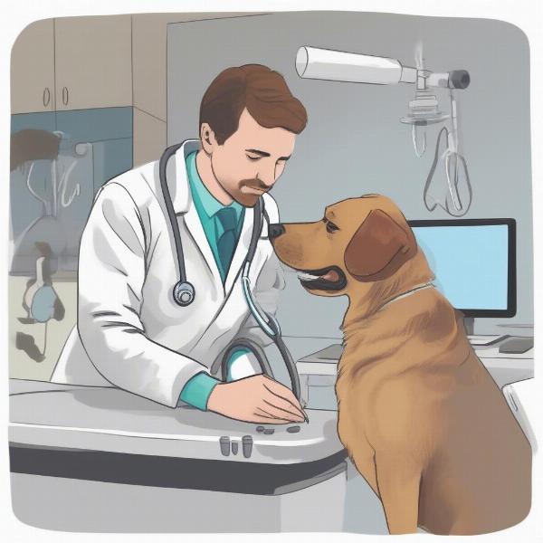 Vet Examining Dog