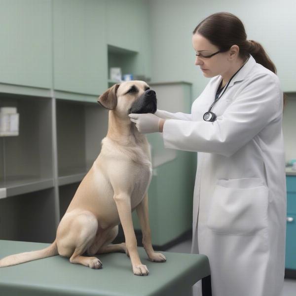 Vet Examining Dog for Allergies