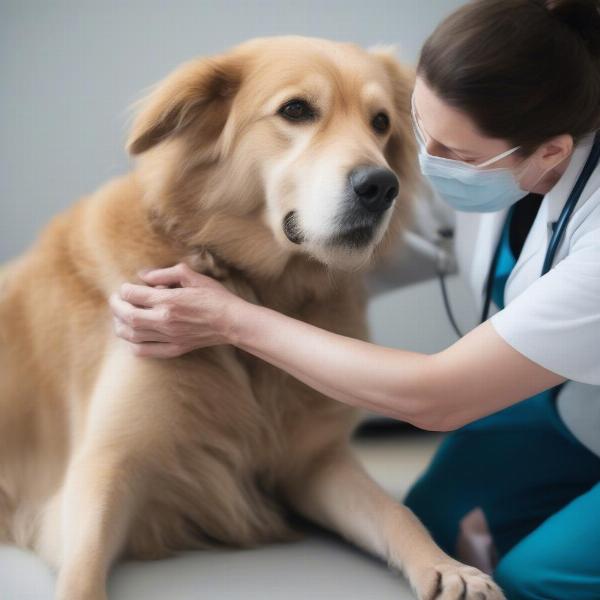 Vet Examining Senior Dog Joints