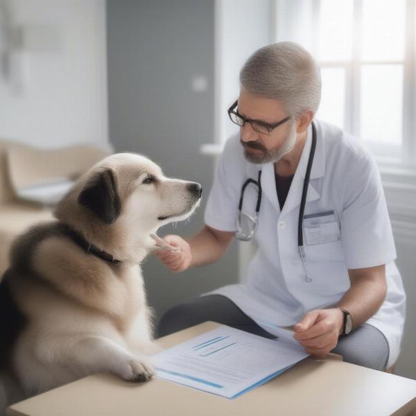 Veterinarian Discussing Allergy Test Results with Owner