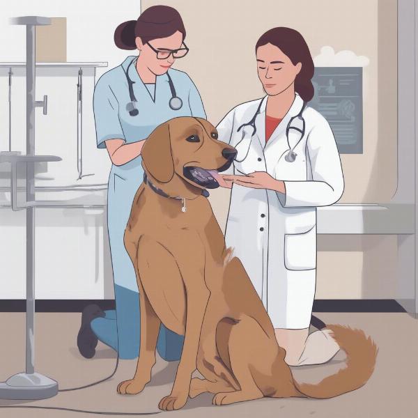 Veterinarian Examining a Dog