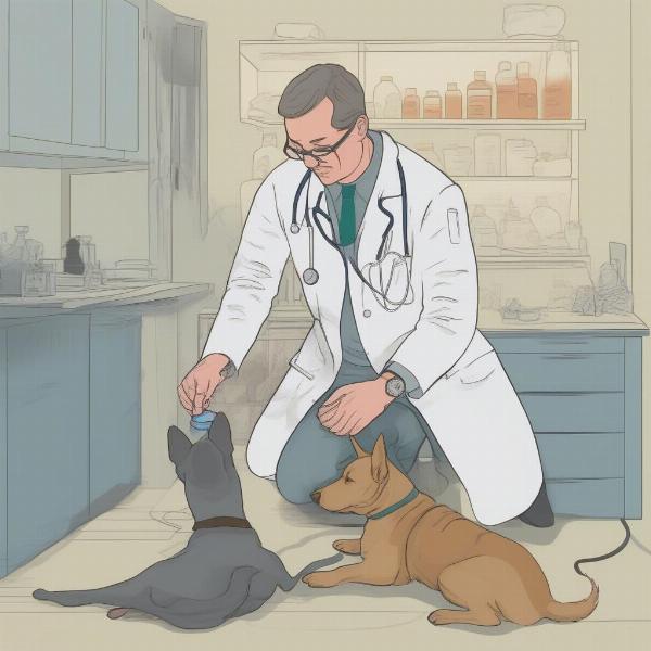 Veterinarian Examining Dog